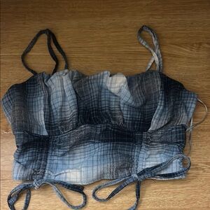 Plaid Crop Top with Adjustable Straps